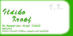 ildiko kropf business card