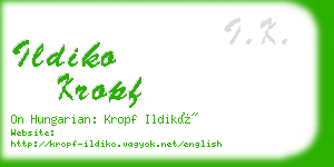 ildiko kropf business card